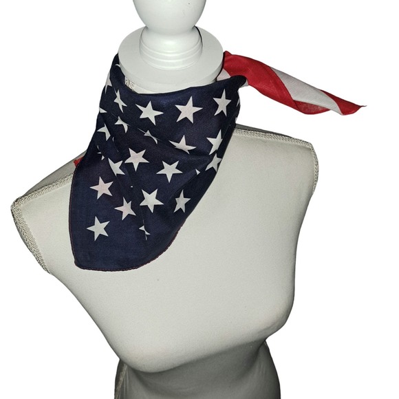 NEW 12 beautiful Large 22 inch Made in the USA Red-White-Blue Handkerchief Scarf - Picture 11 of 12